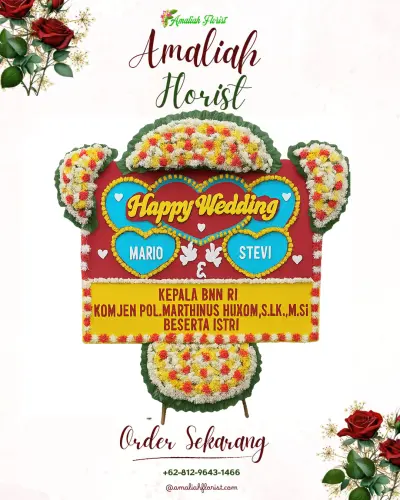 Karangan Papan Bunga Pernikahan di Kendran